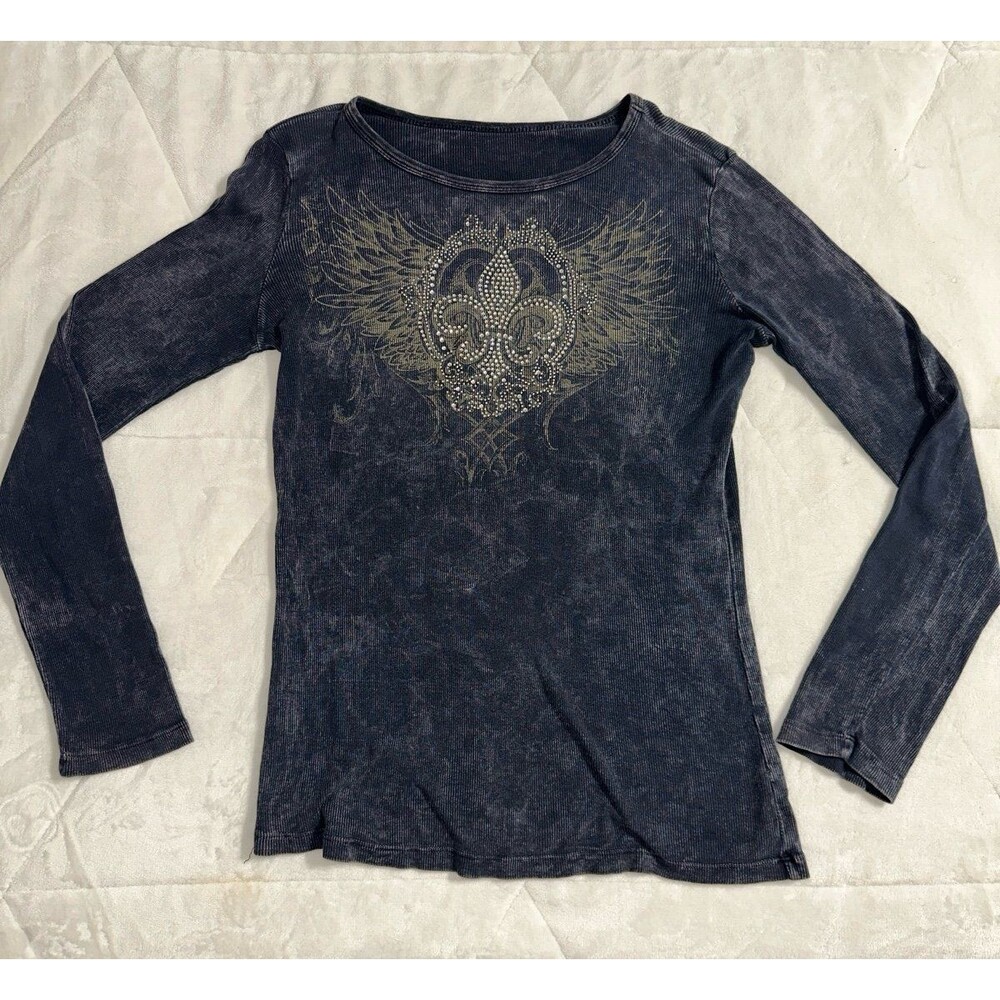 Y2K Longsleeve Ribbed shirt. Vintage. Size L